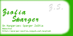 zsofia sparger business card